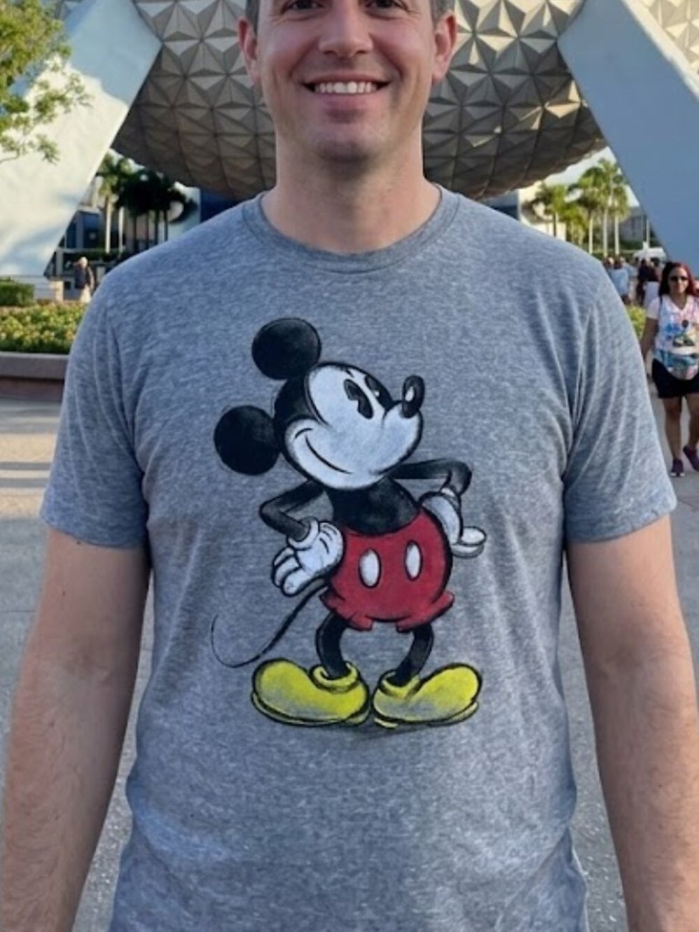 Vintage Style Mickey Mouse Graphic T-Shirt - Gray- Adult Size XL